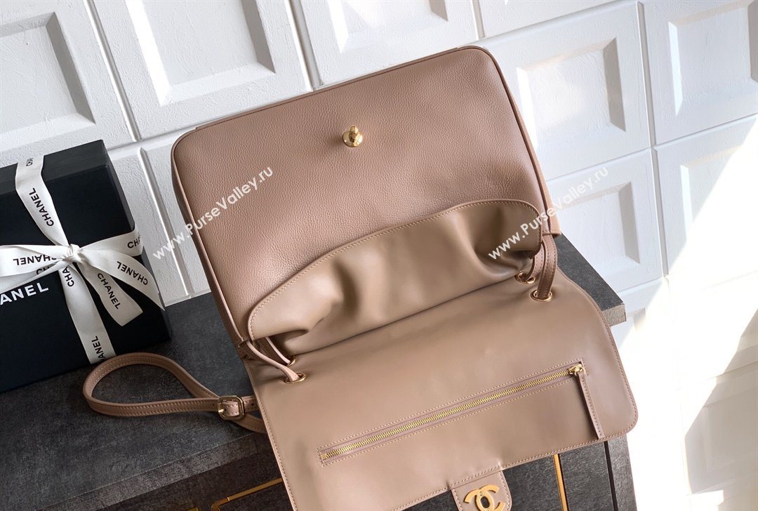 Chanel Grained Calfskin Leather Flap Bag Light Khaki 2026 CH020405 (yezi-260204070)