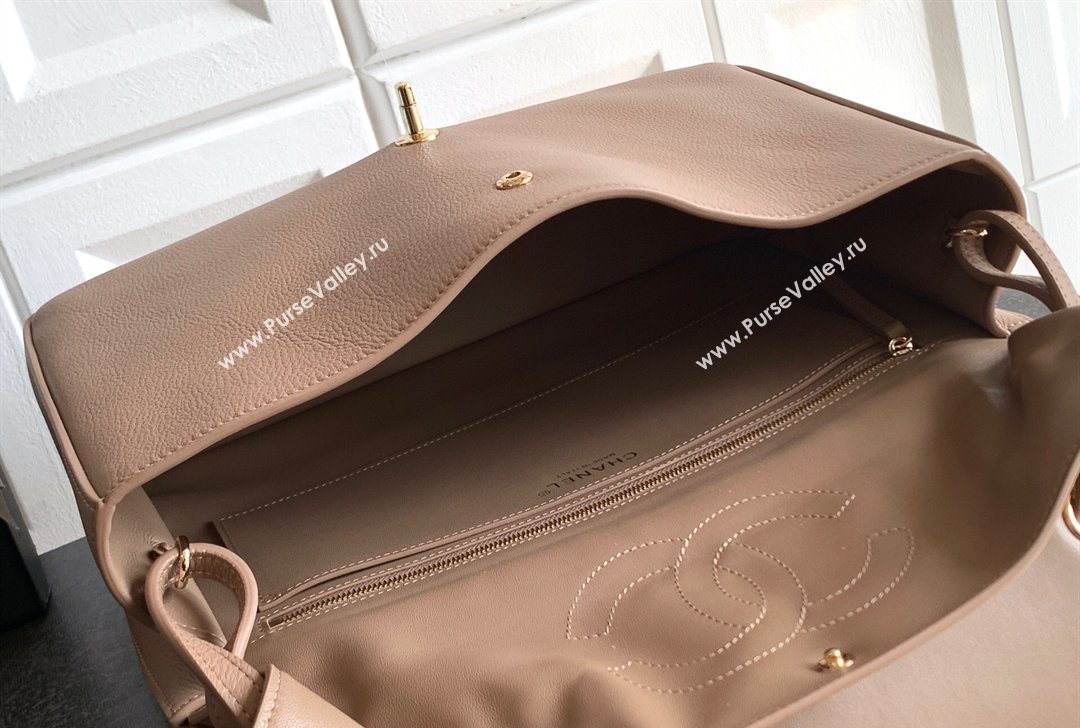 Chanel Grained Calfskin Leather Flap Bag Light Khaki 2026 CH020405 (yezi-260204070)