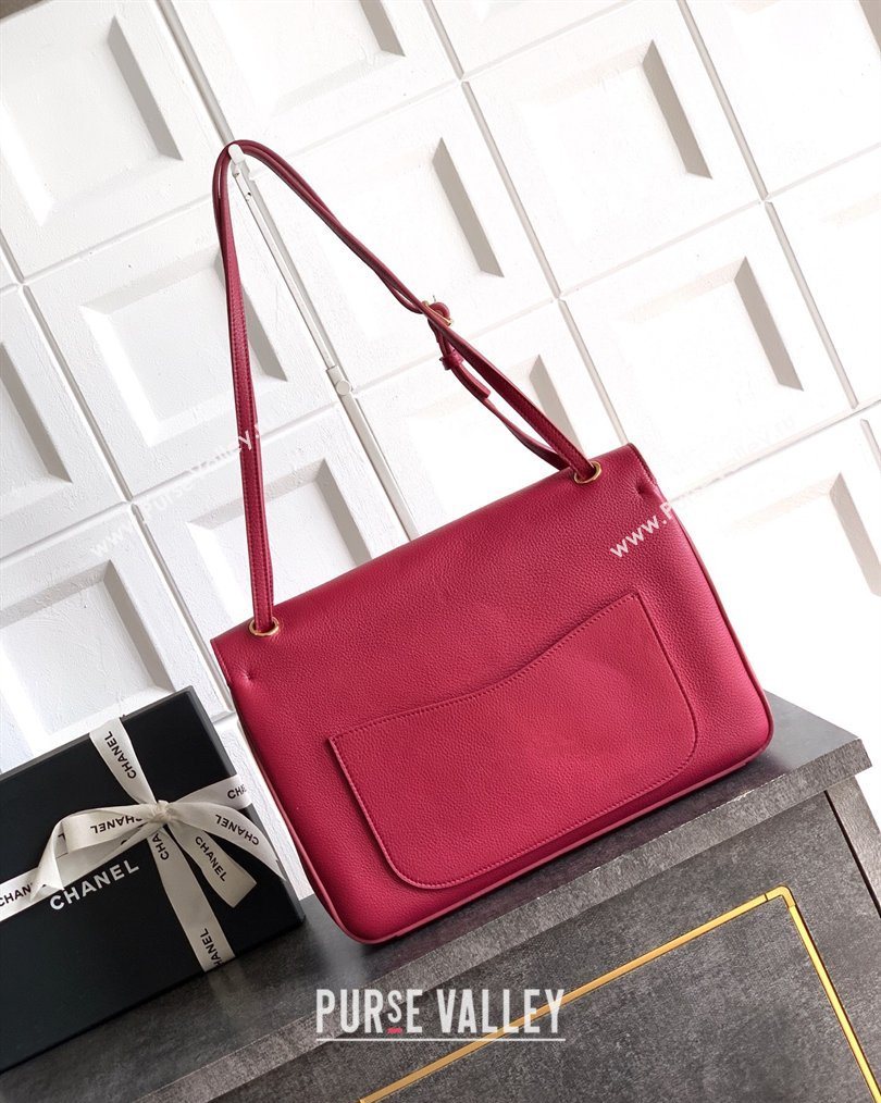 Chanel Grained Calfskin Leather Flap Bag Red 2026 CH020405 (yezi-260204071)