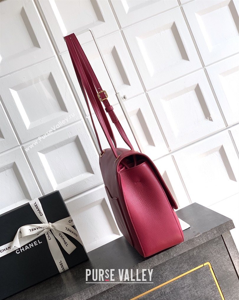 Chanel Grained Calfskin Leather Flap Bag Red 2026 CH020405 (yezi-260204071)