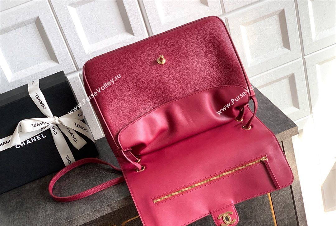 Chanel Grained Calfskin Leather Flap Bag Red 2026 CH020405 (yezi-260204071)