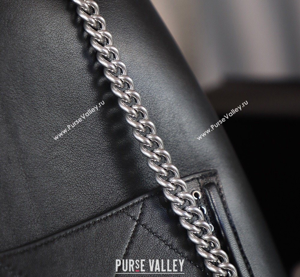 Chanel Calfskin Leather Studs Shopping Bag Black/Silver 2026 AS8011 (yezi-260204072)