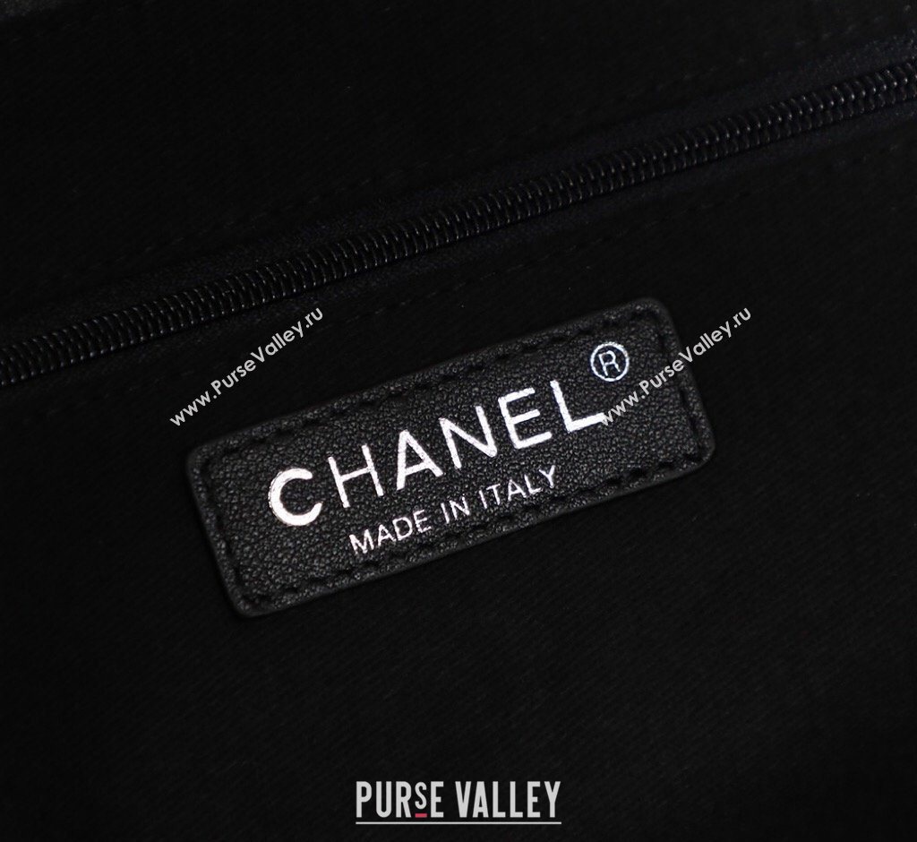 Chanel Calfskin Leather Studs Shopping Bag Black/Silver 2026 AS8011 (yezi-260204072)
