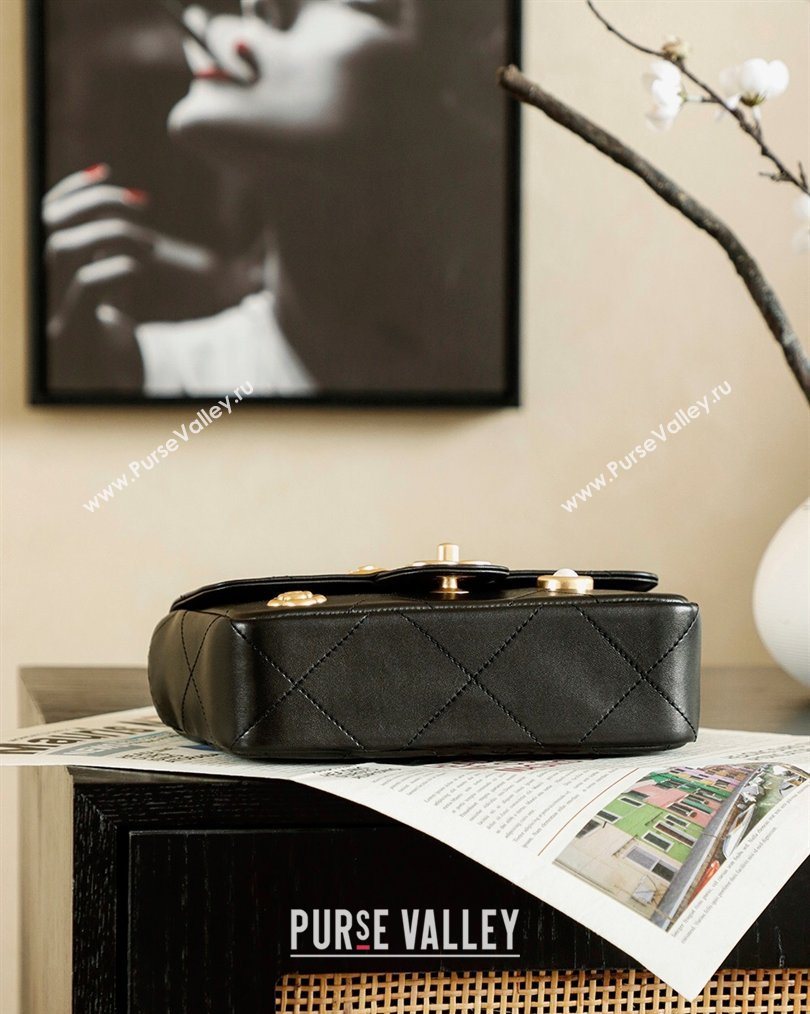 Chanel Calfskin Leather Flap Bag with Gold-Tone Charm Black 2026 CH020405 (yezi-260204068)