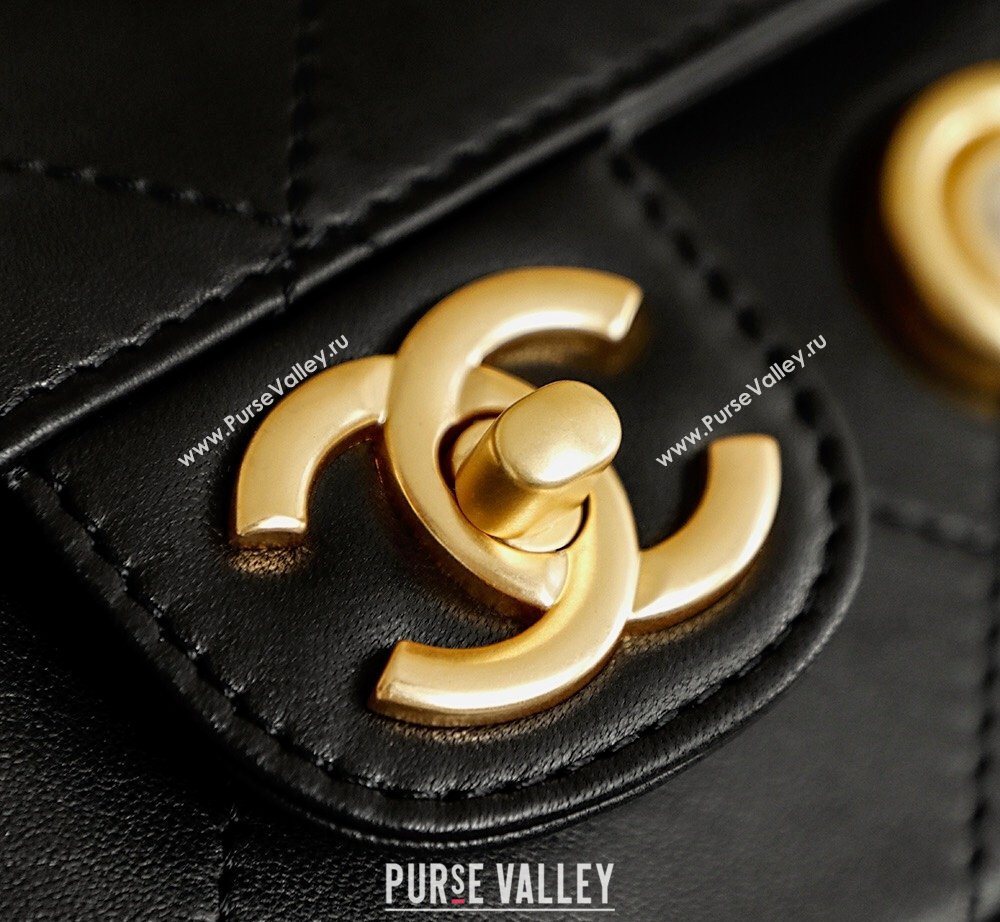 Chanel Calfskin Leather Flap Bag with Gold-Tone Charm Black 2026 CH020405 (yezi-260204068)