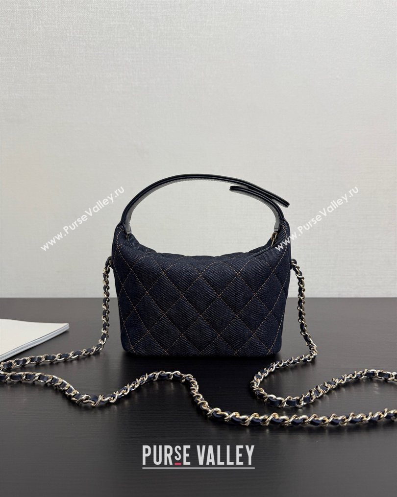 Chanel Quilted Denim Classic Clutch with Chain AP4386 Dark Blue 2026 0204 (yezi-260204052)