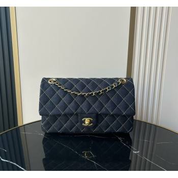 Chanel Quilted Denim Medium Classic Flap Bag A01112 Dark Blue 2026 0204 (yezi-260204053)
