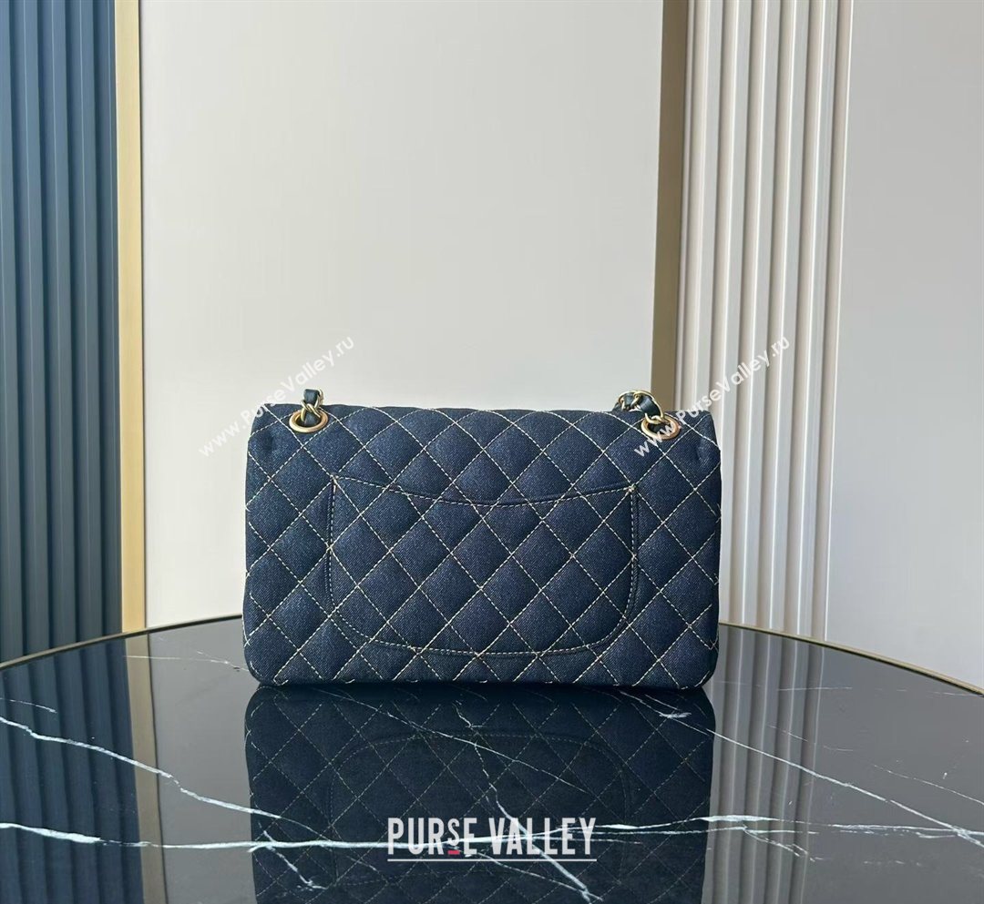 Chanel Quilted Denim Medium Classic Flap Bag A01112 Dark Blue 2026 0204 (yezi-260204053)