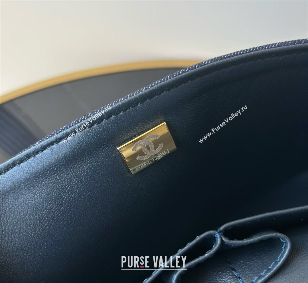 Chanel Quilted Denim Medium Classic Flap Bag A01112 Dark Blue 2026 0204 (yezi-260204053)