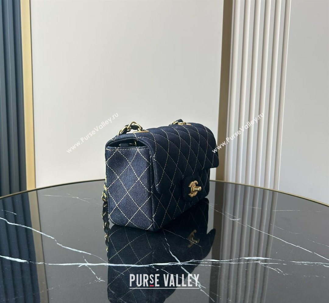 Chanel Quilted Denim Mini Classic Flap Bag A69900 Dark Blue 2026 0204 (yezi-260204054)