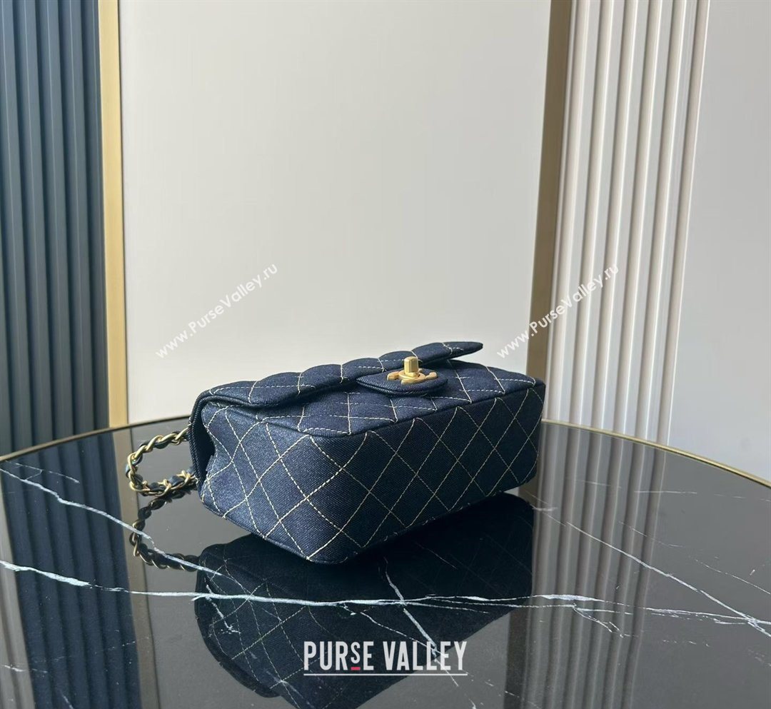 Chanel Quilted Denim Mini Classic Flap Bag A69900 Dark Blue 2026 0204 (yezi-260204054)
