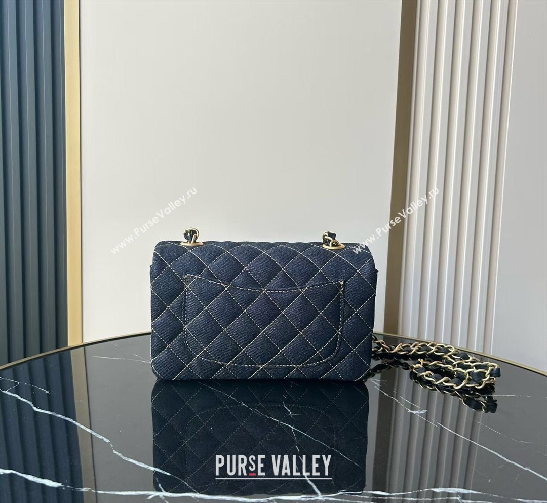 Chanel Quilted Denim Mini Classic Flap Bag A69900 Dark Blue 2026 0204 (yezi-260204054)