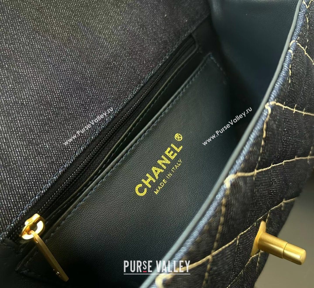 Chanel Quilted Denim Mini Classic Flap Bag A69900 Dark Blue 2026 0204 (yezi-260204054)