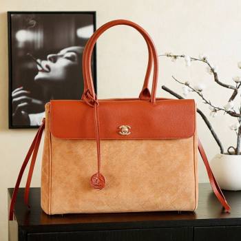 Chanel Grained Calfskin Leather Suede and Boston Bag Beige/Brown 2026 CH020407 (yezi-260204075)
