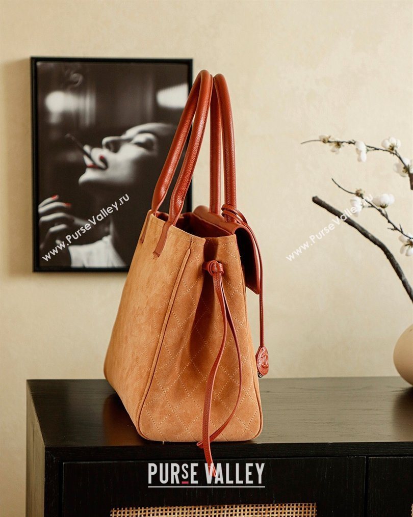 Chanel Grained Calfskin Leather Suede and Boston Bag Beige/Brown 2026 CH020407 (yezi-260204075)