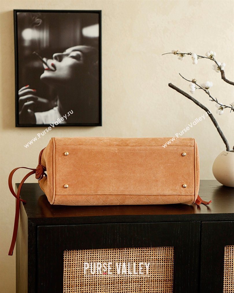 Chanel Grained Calfskin Leather Suede and Boston Bag Beige/Brown 2026 CH020407 (yezi-260204075)