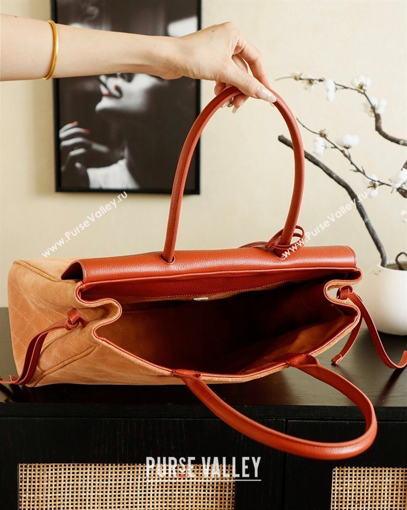 Chanel Grained Calfskin Leather Suede and Boston Bag Beige/Brown 2026 CH020407 (yezi-260204075)