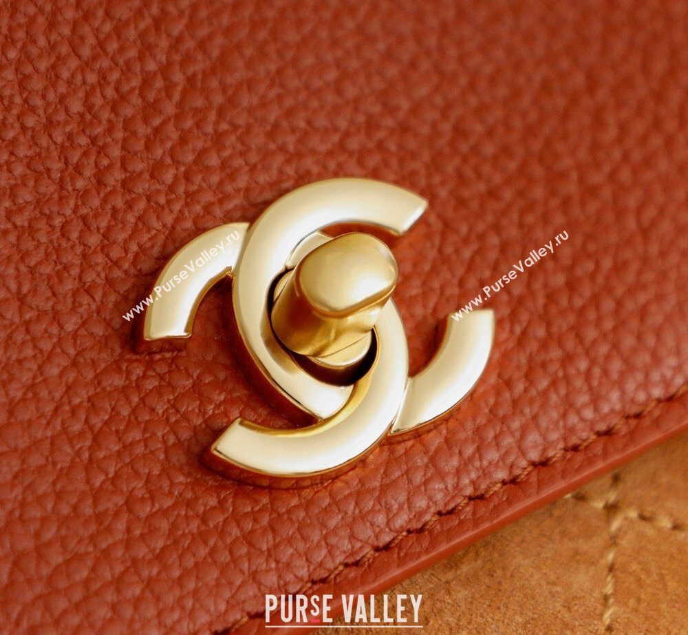 Chanel Grained Calfskin Leather Suede and Boston Bag Beige/Brown 2026 CH020407 (yezi-260204075)