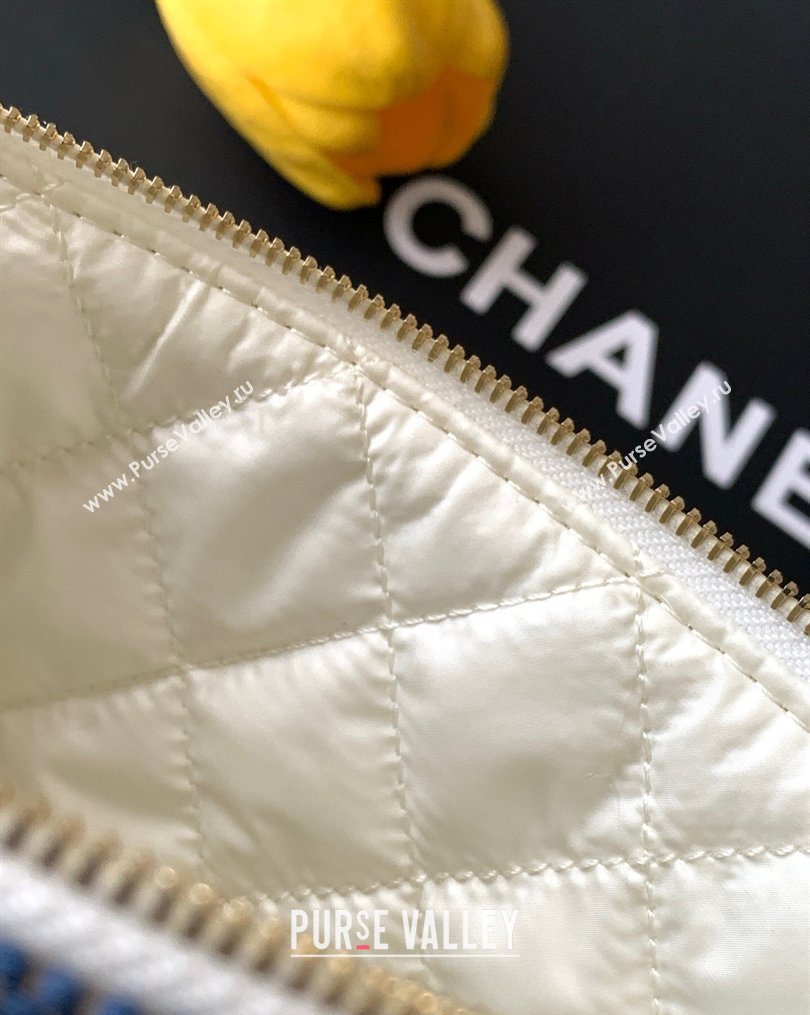 Chanel Striped Printed Fabric Zipped Case Blue 2026 AP4989 (yezi-260204096)