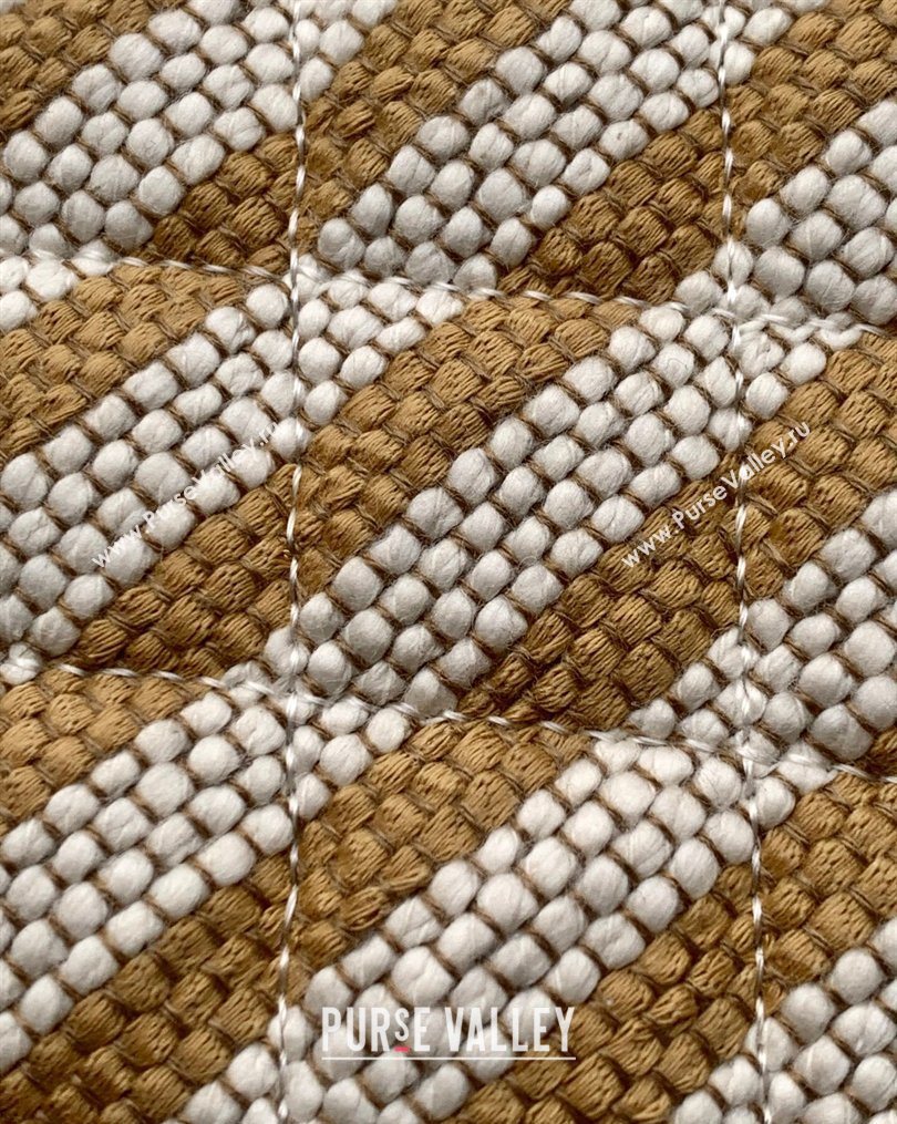 Chanel Striped Printed Fabric Zipped Case Beige 2026 AP4989 (yezi-260204097)