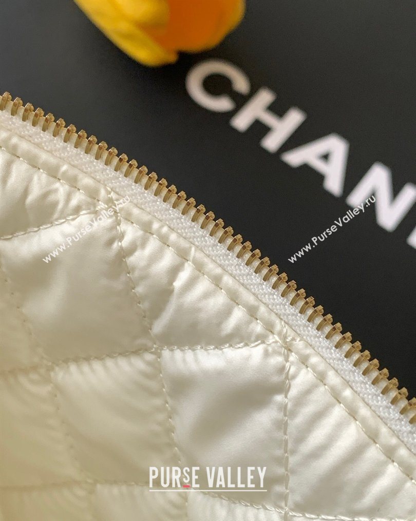 Chanel Striped Printed Fabric Zipped Case Beige 2026 AP4989 (yezi-260204097)