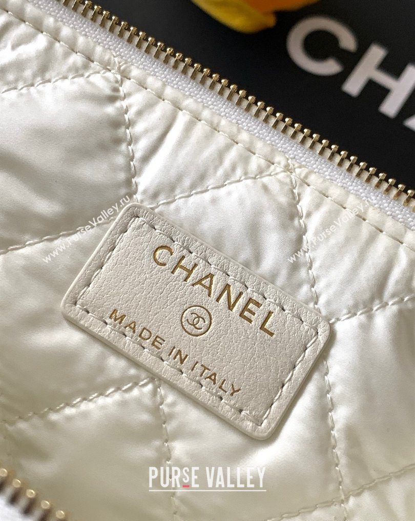 Chanel Striped Printed Fabric Zipped Case Beige 2026 AP4989 (yezi-260204097)