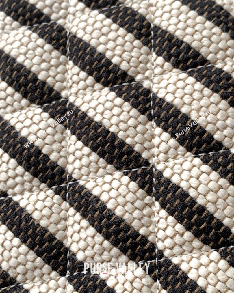 Chanel Striped Printed Fabric Zipped Case Black 2026 AP4989 (yezi-260204098)