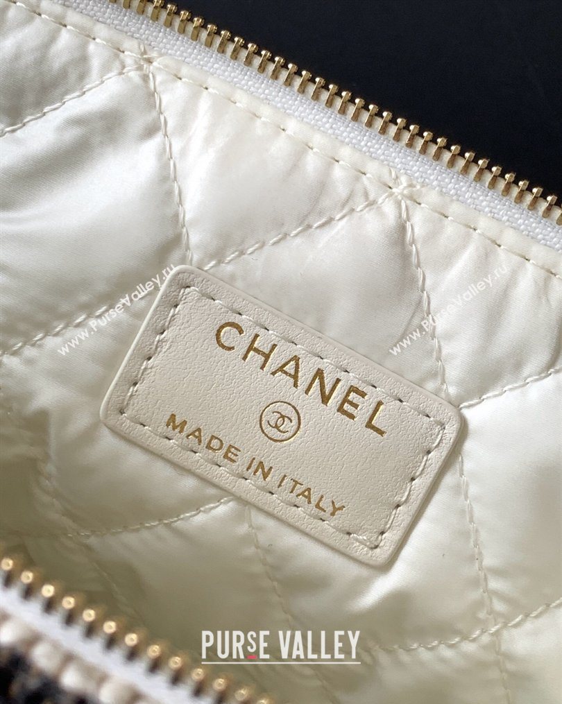 Chanel Striped Printed Fabric Zipped Case Black 2026 AP4989 (yezi-260204098)