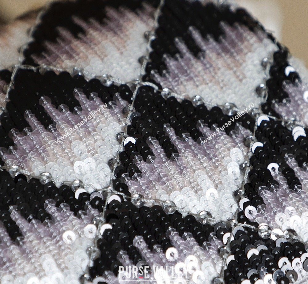 Chanel Sequins Mini Classic Flap Bag Black/Purple 2026 A01116 0204 (yezi-260204001)