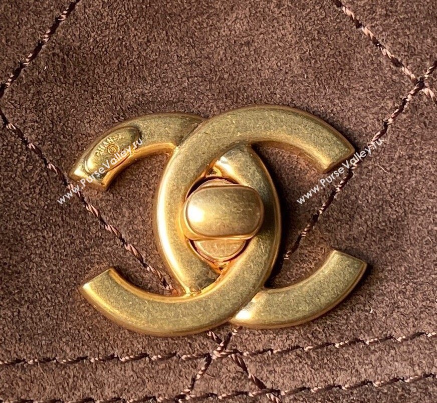 Chanel Suede Large Flap Large Messenger Bag Chocolate 2026 AS5883 (yezi-260203053)
