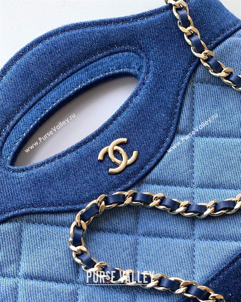 Chanel Washed Denim Clutch with chain Light Blue 2026 AP3656 (yezi-260204077)