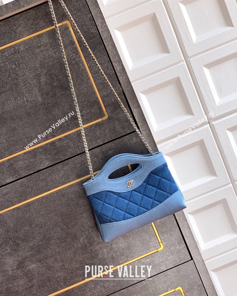 Chanel Washed Denim Clutch with chain Dark Blue 2026 AP3656 (yezi-260204078)