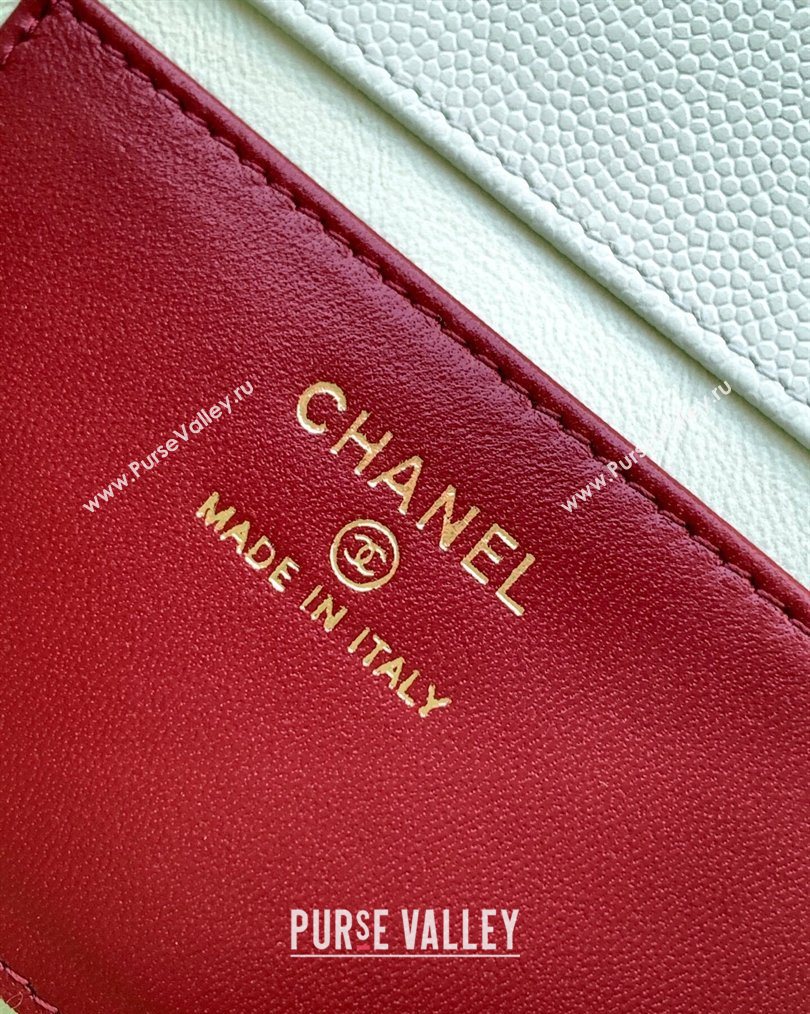 Chanel Grained Shiny Calfskin Leather Clutch with Leather Strap Dusty Green 2026 AP5068 (yezi-260204084)