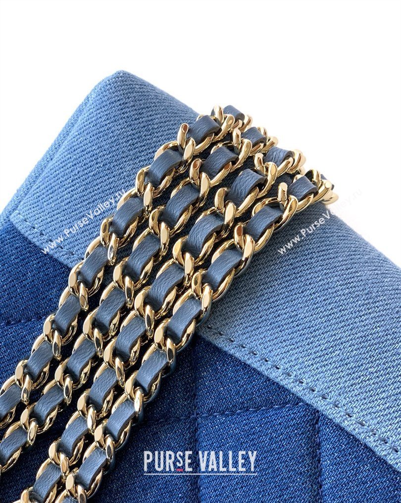 Chanel Washed Denim Clutch with chain Dark Blue 2026 AP3656 (yezi-260204078)