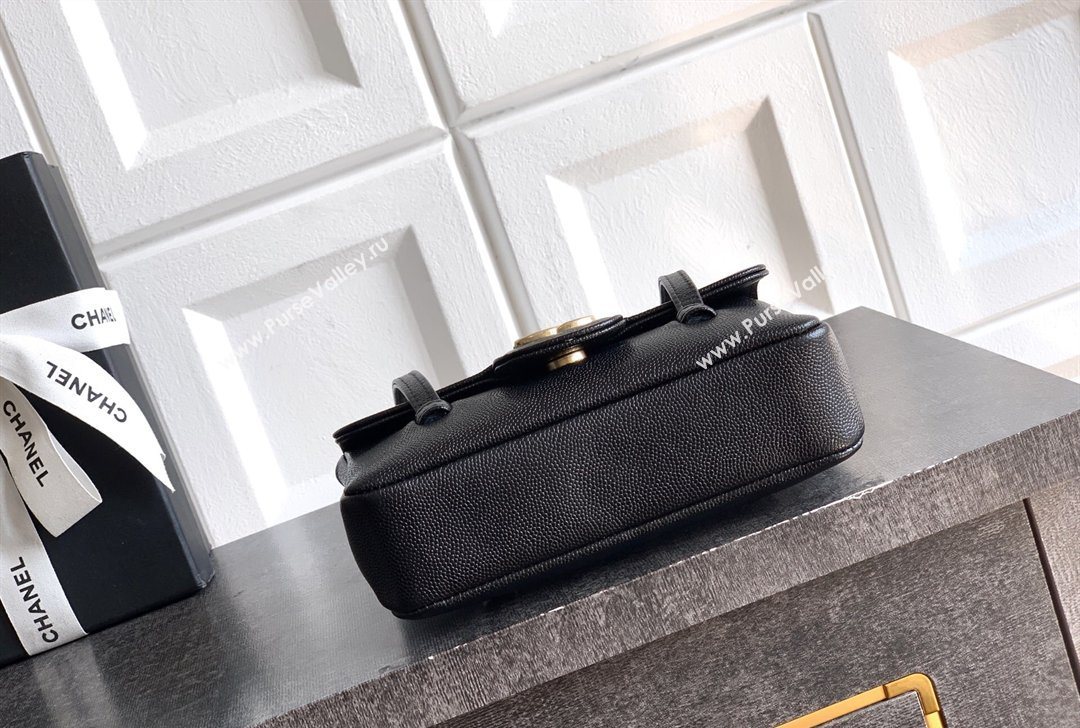 Chanel Grained Shiny Calfskin Leather Clutch with Leather Strap Black 2026 AP5068 (yezi-260204088)