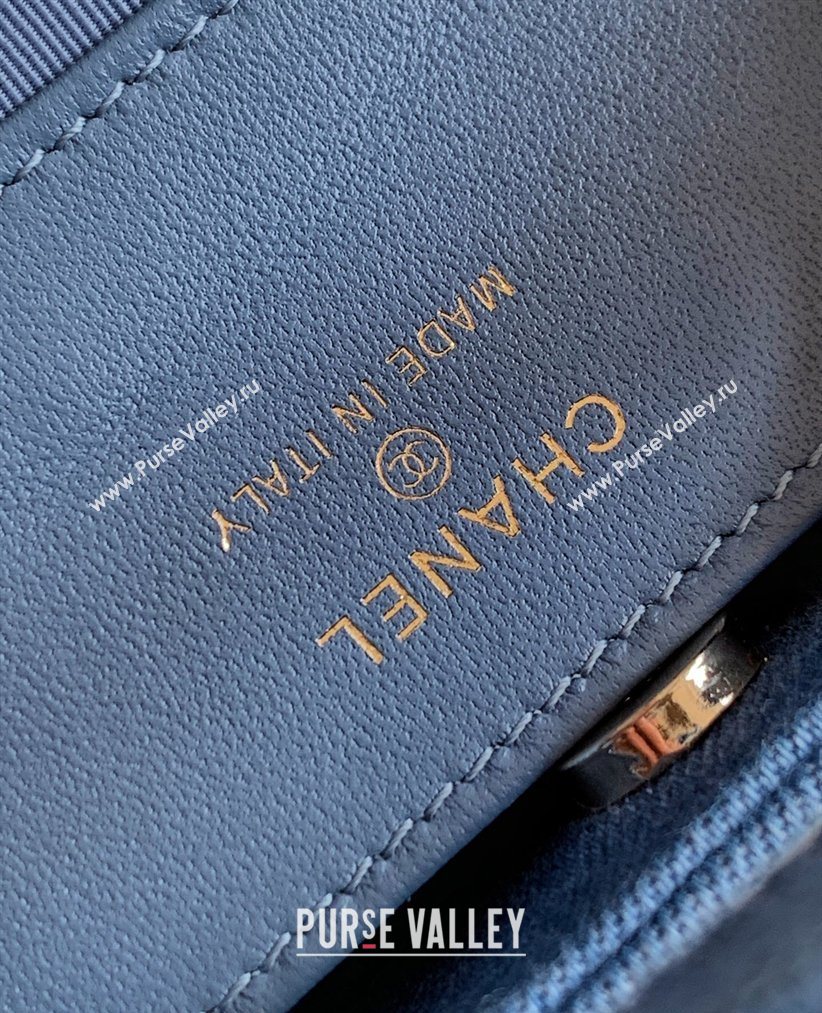 Chanel Washed Denim Clutch with chain Dark Blue 2026 AP3656 (yezi-260204078)