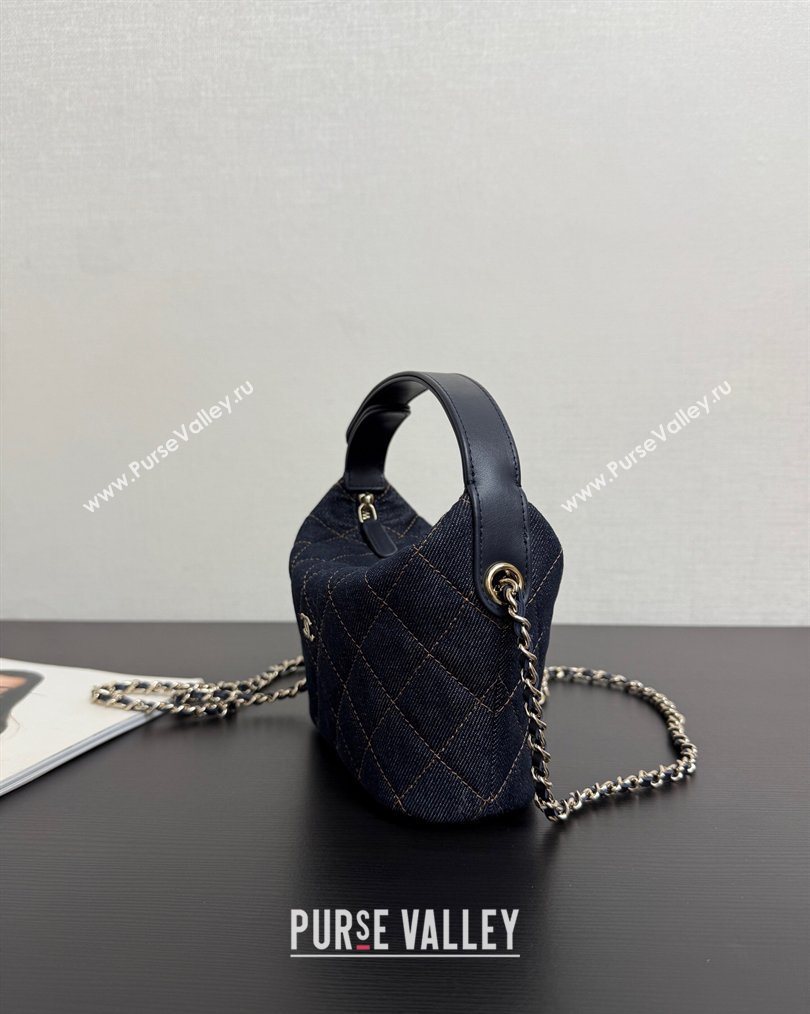 Chanel Quilted Denim Classic Clutch with Chain AP4386 Dark Blue 2026 0204 (yezi-260204052)
