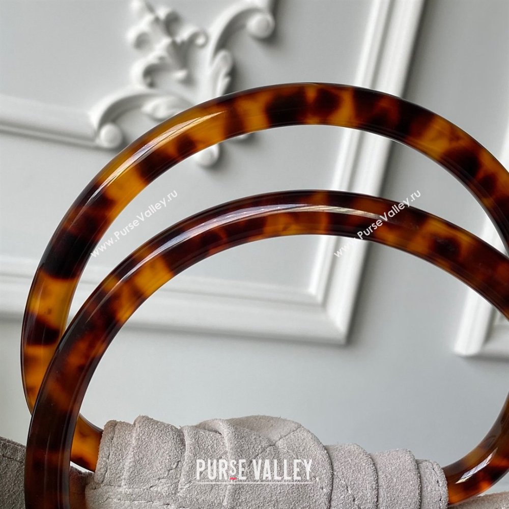 Chanel Suede Turtoise-Shell Effect Top Handle Hobo Bag Grey 2026 AS6010 (yezi-260203063)