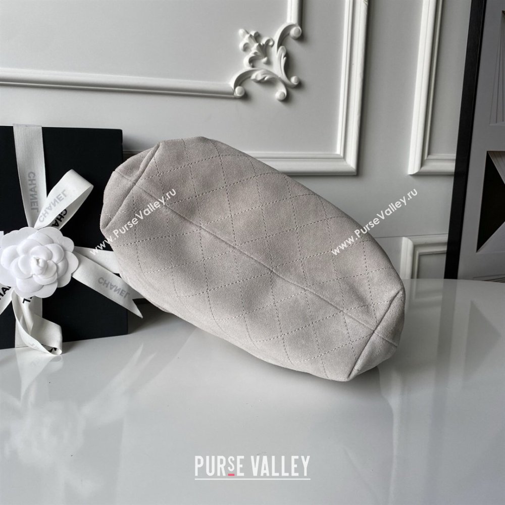 Chanel Suede Turtoise-Shell Effect Top Handle Hobo Bag Grey 2026 AS6010 (yezi-260203063)