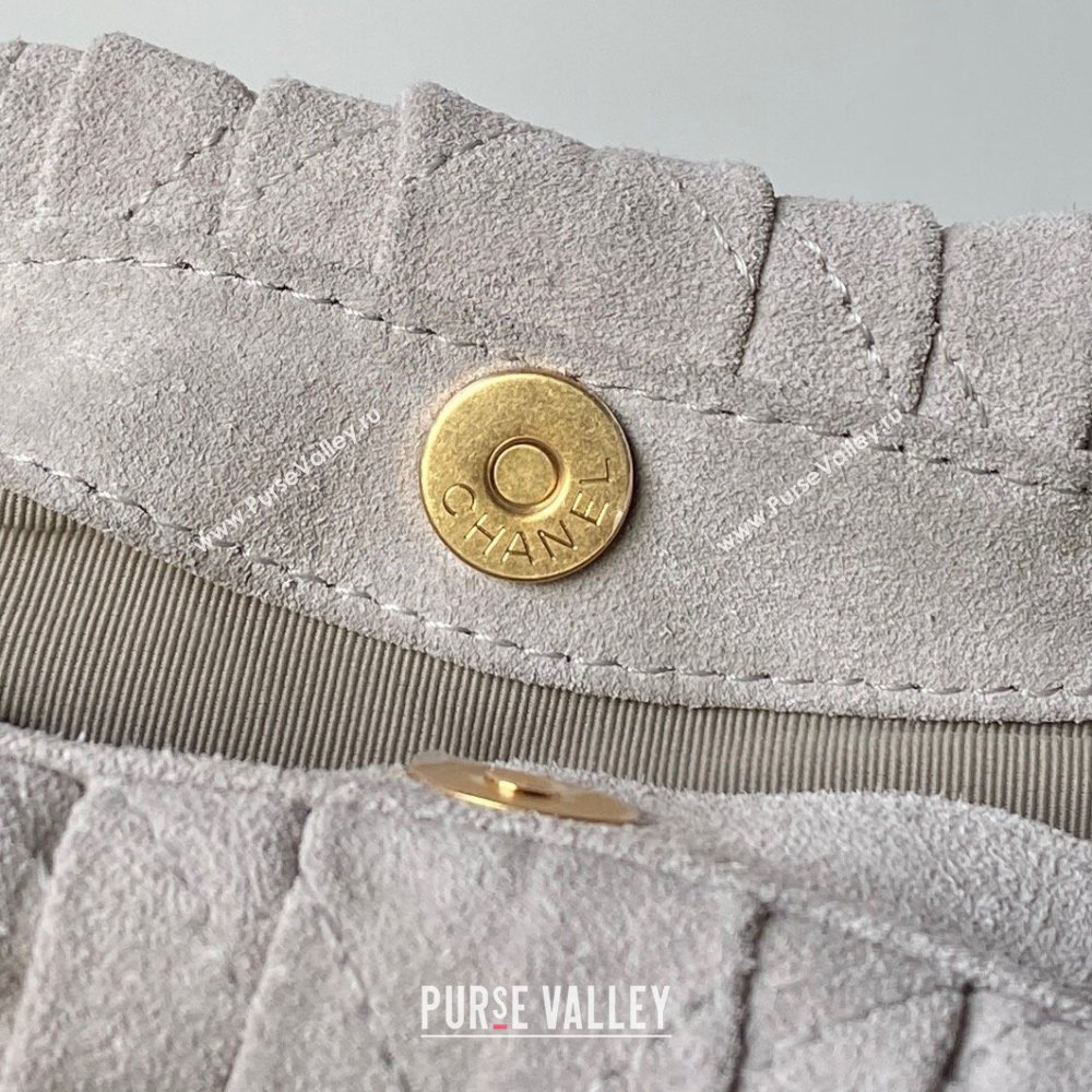 Chanel Suede Turtoise-Shell Effect Top Handle Hobo Bag Grey 2026 AS6010 (yezi-260203063)