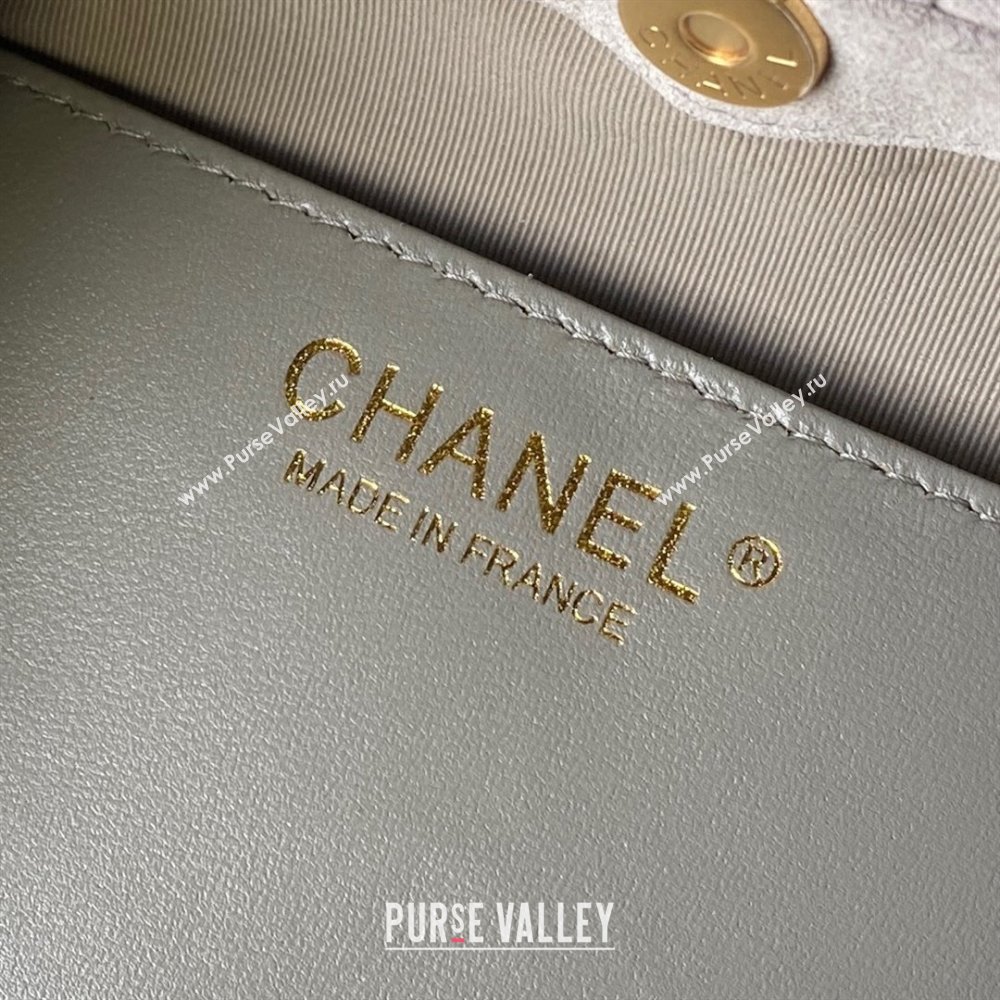 Chanel Suede Turtoise-Shell Effect Top Handle Hobo Bag Grey 2026 AS6010 (yezi-260203063)