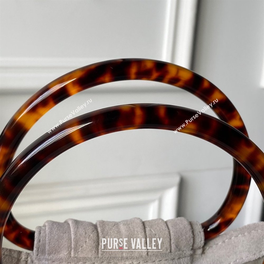 Chanel Suede Turtoise-Shell Effect Top Handle Small Hobo Bag Grey 2026 AS6022 (yezi-260203076)