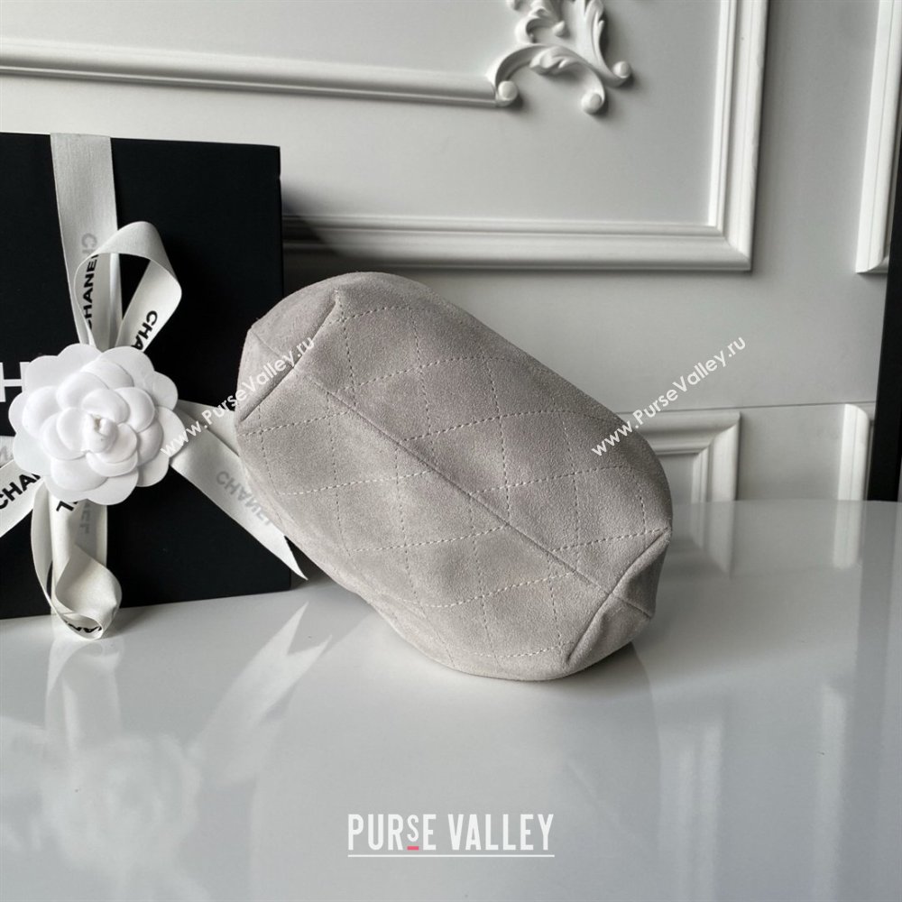 Chanel Suede Turtoise-Shell Effect Top Handle Small Hobo Bag Grey 2026 AS6022 (yezi-260203076)