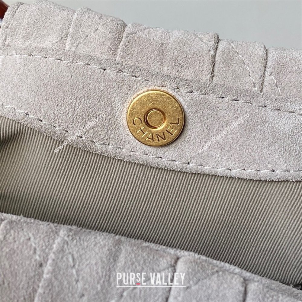 Chanel Suede Turtoise-Shell Effect Top Handle Small Hobo Bag Grey 2026 AS6022 (yezi-260203076)