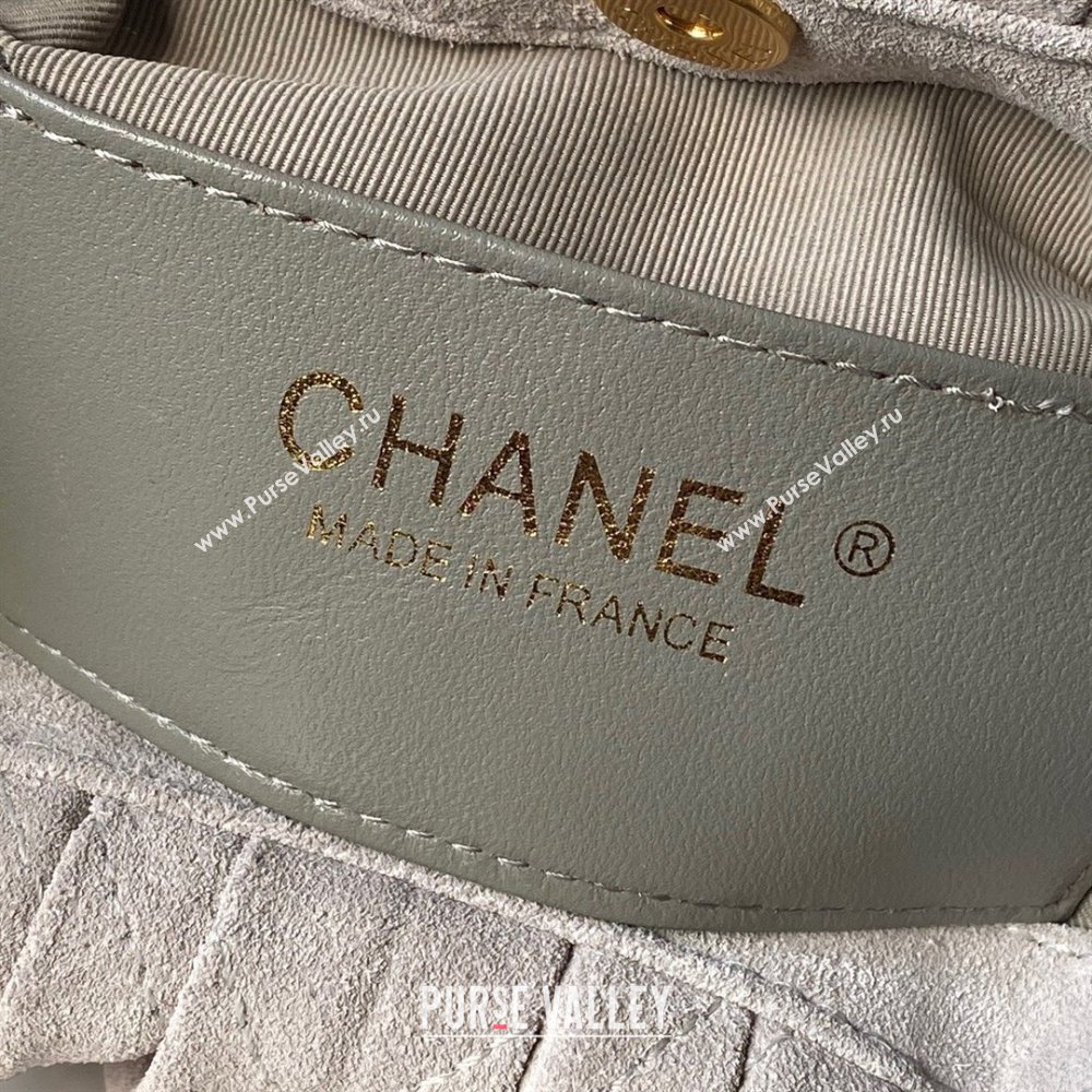 Chanel Suede Turtoise-Shell Effect Top Handle Small Hobo Bag Grey 2026 AS6022 (yezi-260203076)