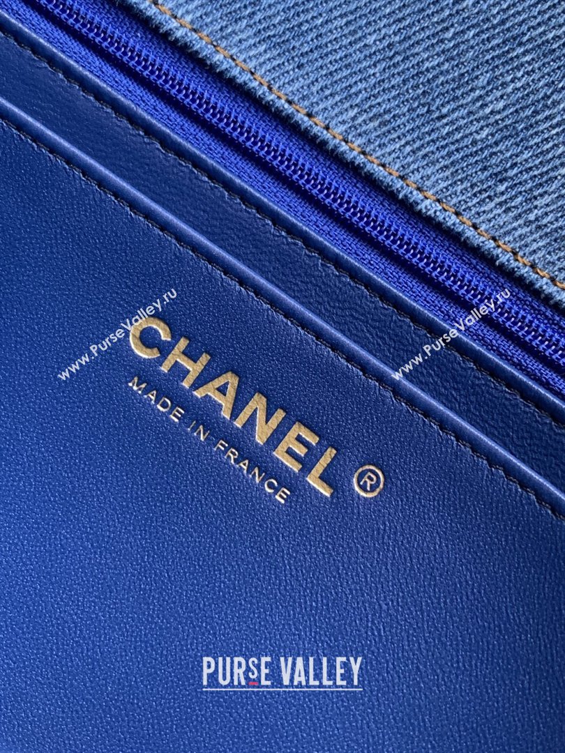 Chanel Quilted Denim Turtoise-Shell Effect Medium Classic Flap Bag A01112 Light Blue 2026 (yezi-260204045)