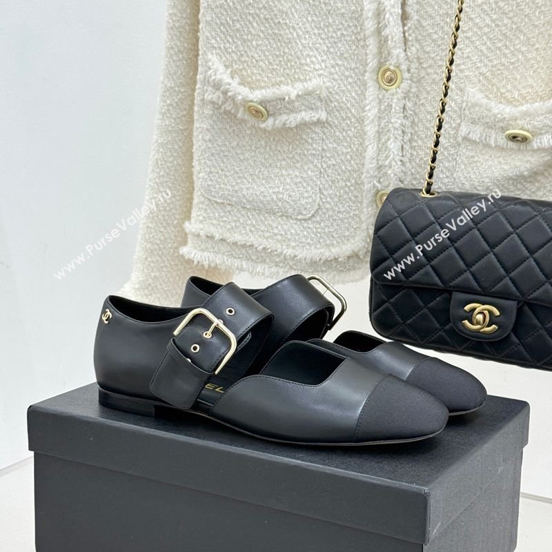 Chanel Lambskin Leather and Grosgrain Mary Janes Ballet Flats Black 2026 G47028 (MD-260306020)