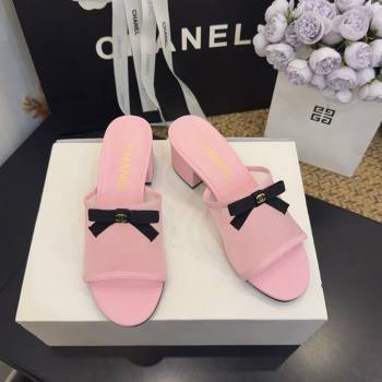 Chanel Mesh Heel Slides Sandal wih Bow Pink 2026 G47023 (MD-260307025)