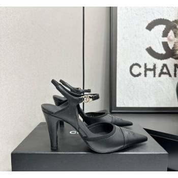 Chanel Lambskin Leather Slingbacks Pump 9cm Black2 2026 G47083 (MD-260306030)