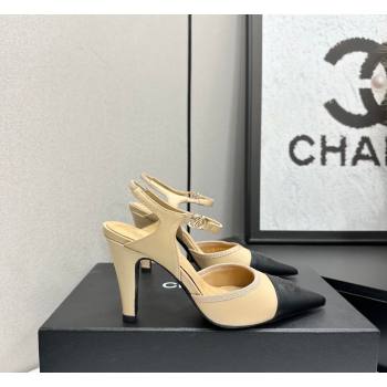 Chanel Lambskin Leather Slingbacks Pump 9cm Beige 2026 G47083 (MD-260306031)